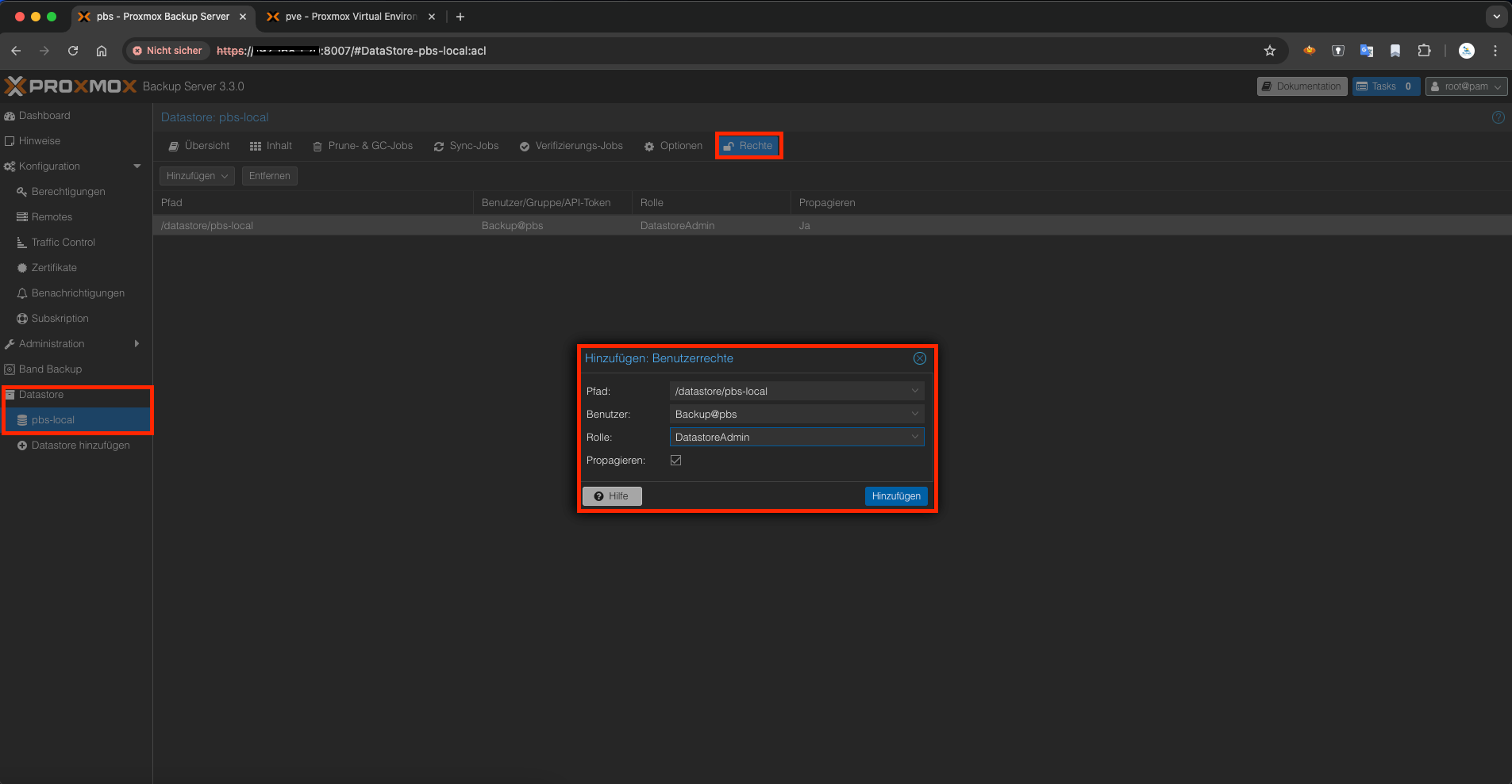 Proxmox Backup Server für Proxmox VE einrichten